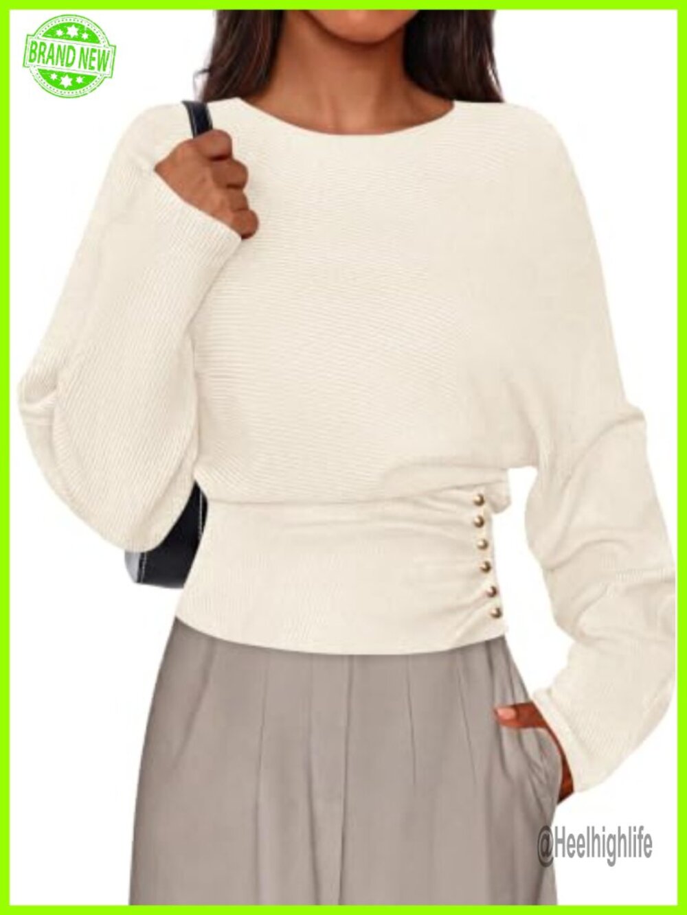 Women's Batwing Sleeve Knit Sweater Pullover Fall Casual